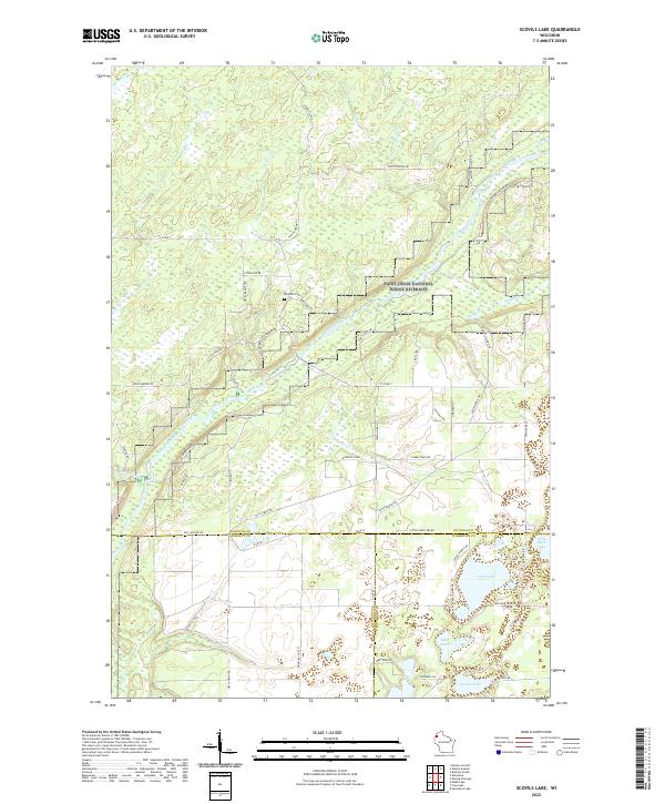 US Topo 7.5-minute map for Scovils Lake WI