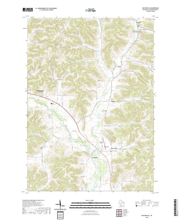 US Topo 7.5-minute map for Sextonville WI