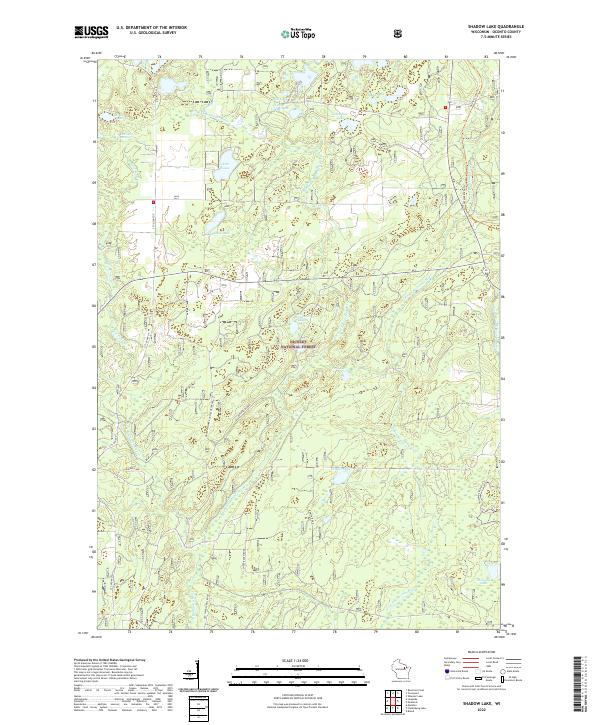 US Topo 7.5-minute map for Shadow Lake WI