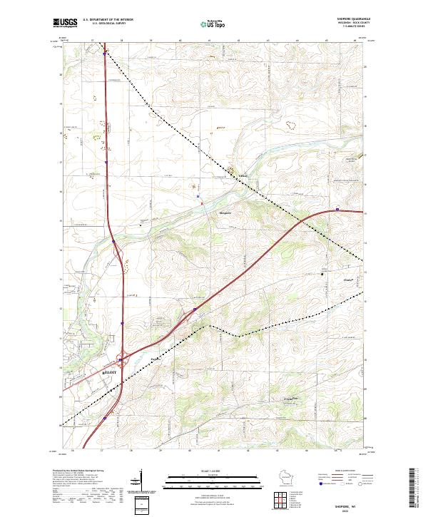 US Topo 7.5-minute map for Shopiere WI