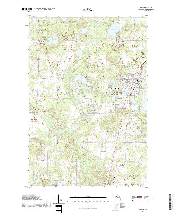 US Topo 7.5-minute map for Spooner WI