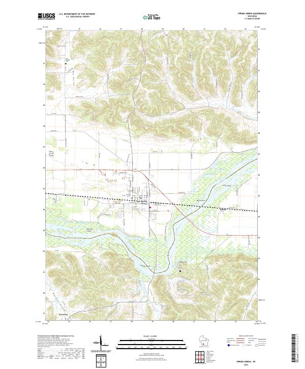 US Topo 7.5-minute map for Spring Green WI