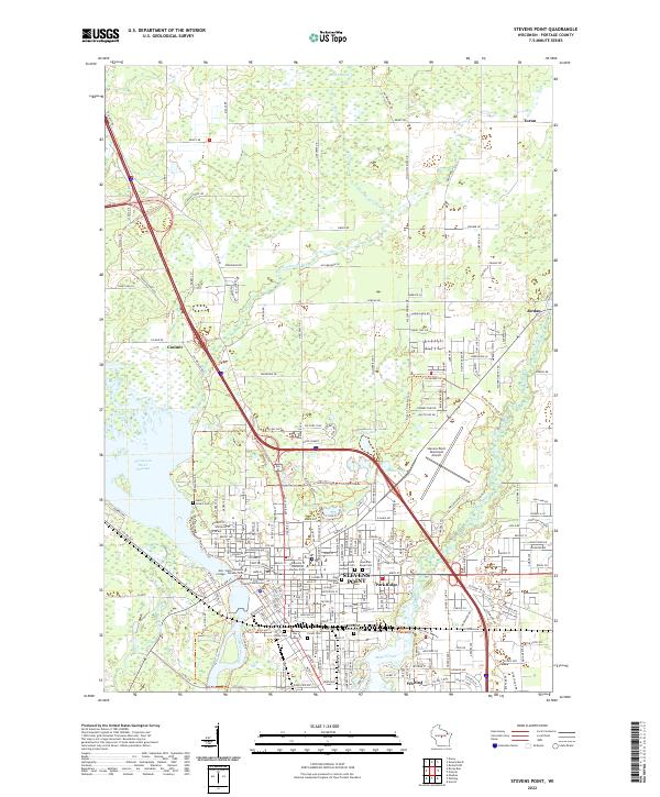 US Topo 7.5-minute map for Stevens Point WI