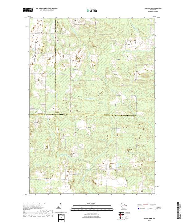 US Topo 7.5-minute map for Tigerton NW WI