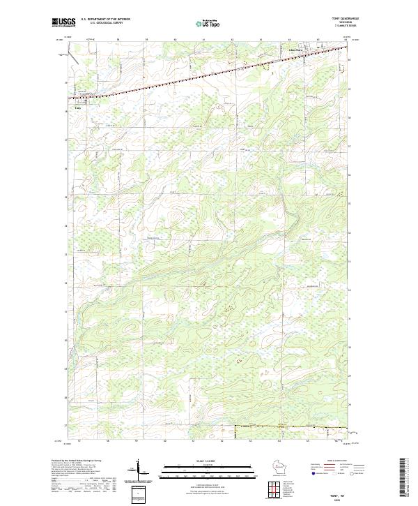 US Topo 7.5-minute map for Tony WI