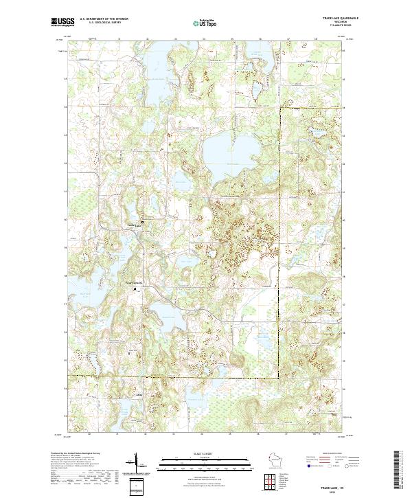 US Topo 7.5-minute map for Trade Lake WI