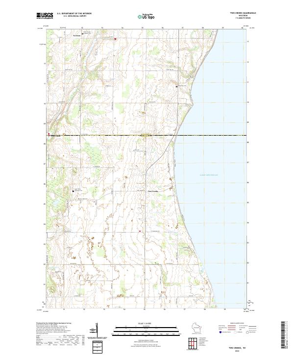 US Topo 7.5-minute map for Two Creeks WI