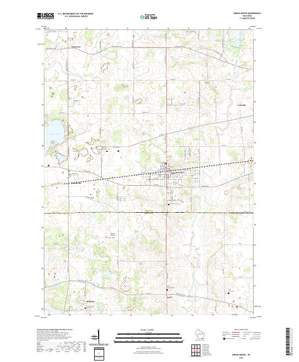 US Topo 7.5-minute map for Union Grove WI