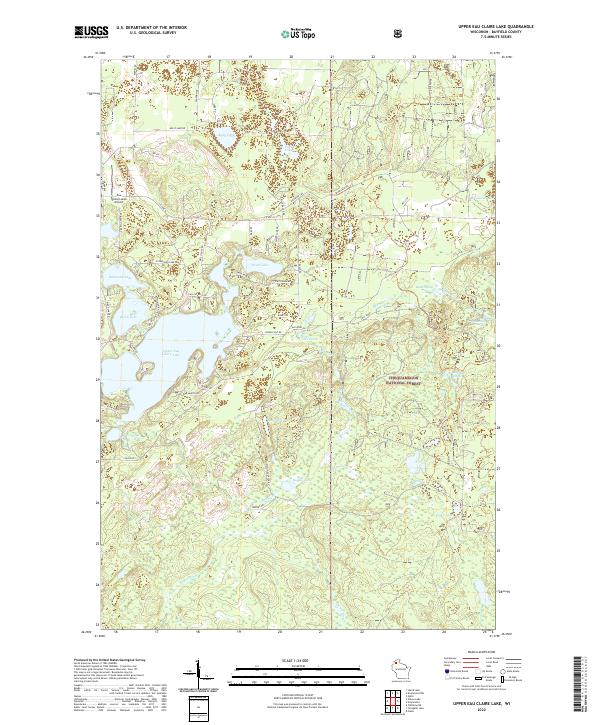 US Topo 7.5-minute map for Upper Eau Claire Lake WI