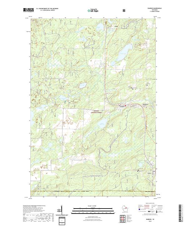 US Topo 7.5-minute map for Wabeno WI