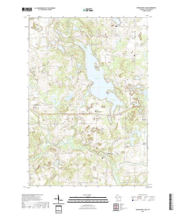 US Topo 7.5-minute map for Wapogasset Lake WI