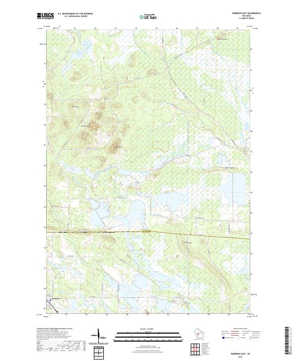 US Topo 7.5-minute map for Warrens East WI