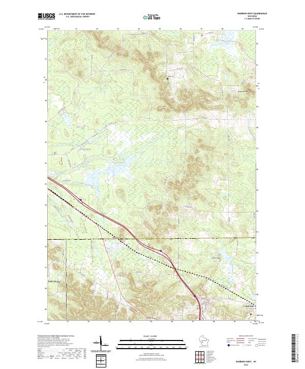 US Topo 7.5-minute map for Warrens West WI