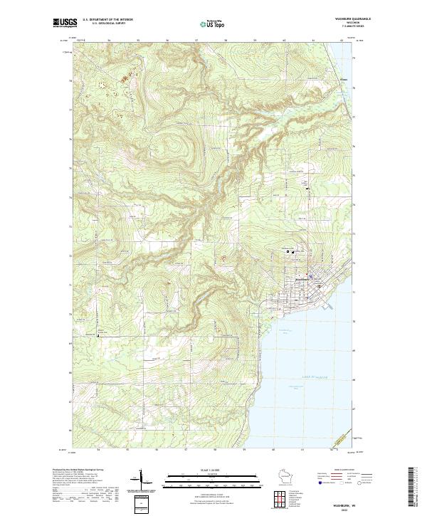 US Topo 7.5-minute map for Washburn WI