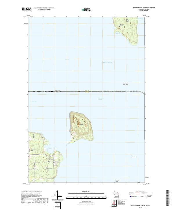 US Topo 7.5-minute map for Washington Island NE WIMI