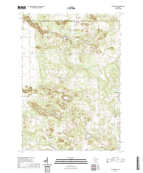 US Topo 7.5-minute map for Wautoma NE WI