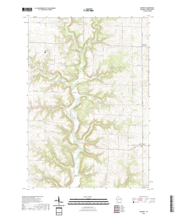 US Topo 7.5-minute map for Waverly WI