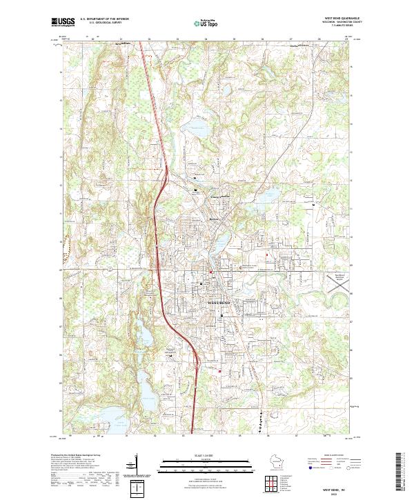 US Topo 7.5-minute map for West Bend WI