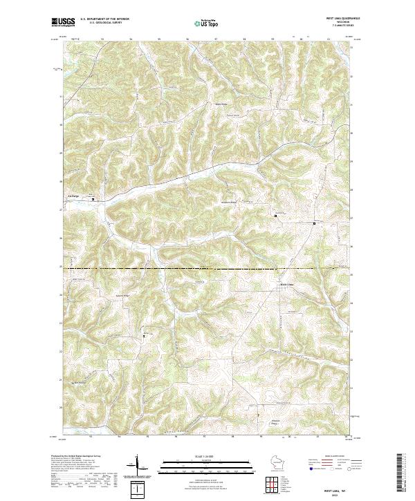 US Topo 7.5-minute map for West Lima WI