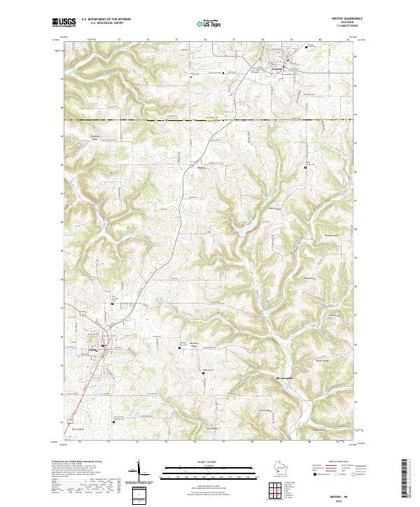 US Topo 7.5-minute map for Westby WI