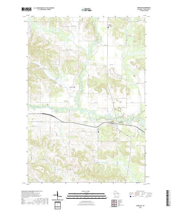 US Topo 7.5-minute map for Wheeler WI