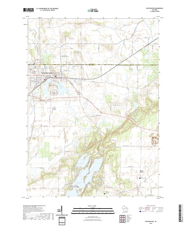 US Topo 7.5-minute map for Whitewater WI