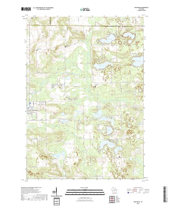 US Topo 7.5-minute map for Wild Rose WI