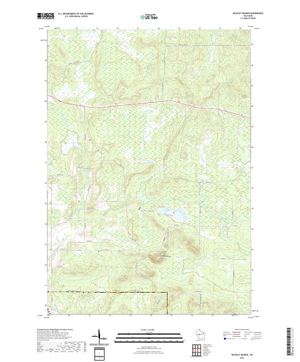 US Topo 7.5-minute map for Wildcat Mound WI