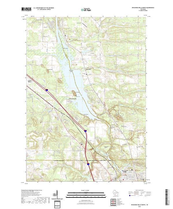 US Topo 7.5-minute map for Wisconsin Dells North WI