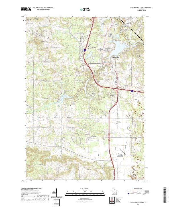 US Topo 7.5-minute map for Wisconsin Dells South WI