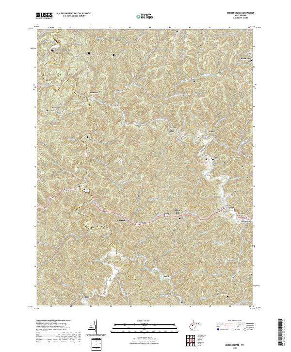 US Topo 7.5-minute map for Arnoldsburg WV