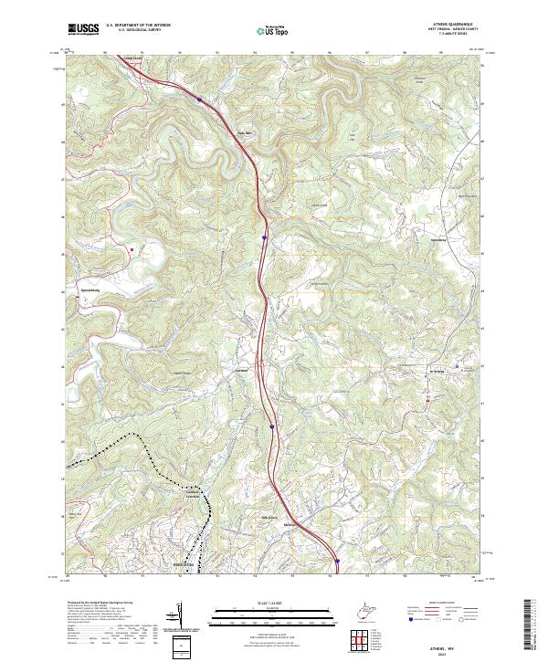 US Topo 7.5-minute map for Athens WV