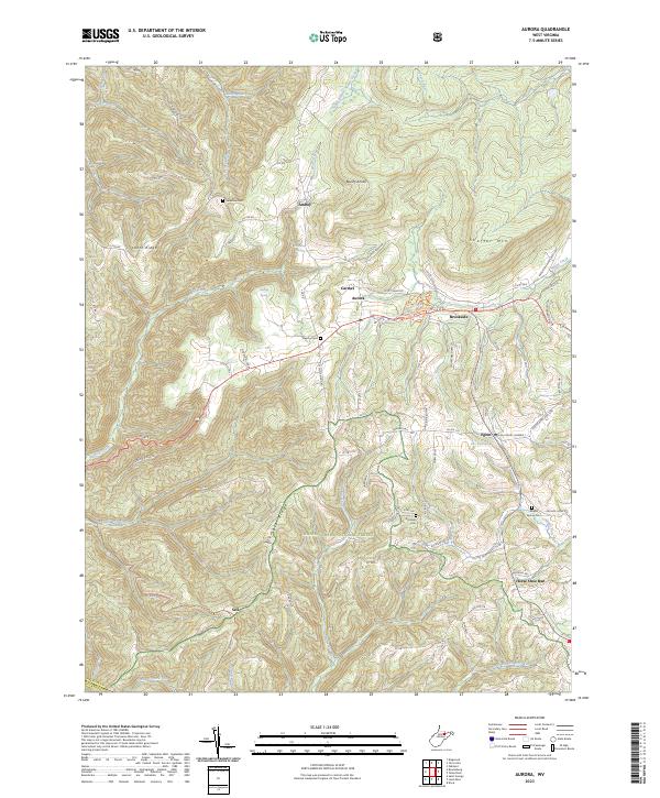 US Topo 7.5-minute map for Aurora WV