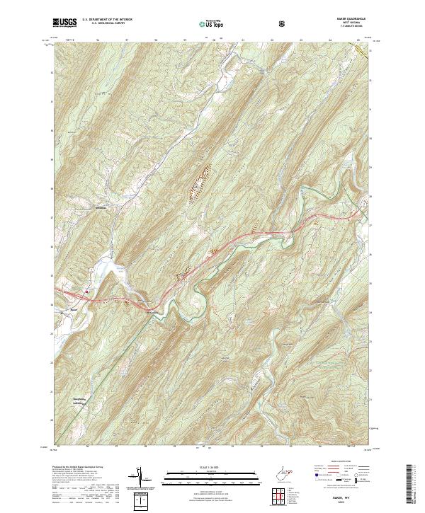 US Topo 7.5-minute map for Baker WV