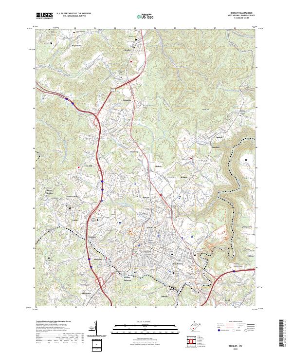 US Topo 7.5-minute map for Beckley WV