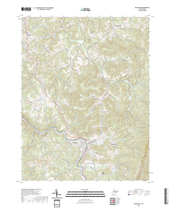 US Topo 7.5-minute map for Belington WV