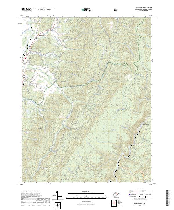 US Topo 7.5-minute map for Beverly East WV