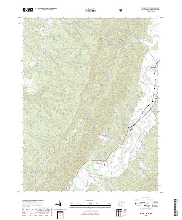 US Topo 7.5-minute map for Beverly West WV