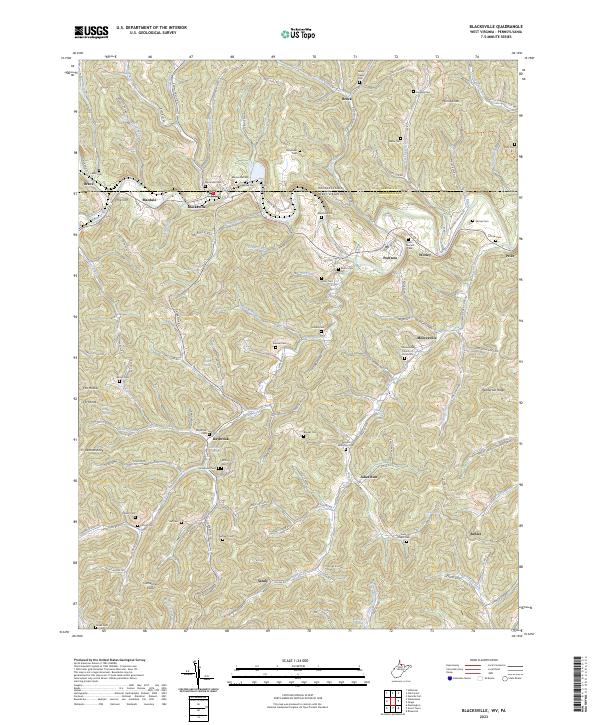 US Topo 7.5-minute map for Blacksville WVPA