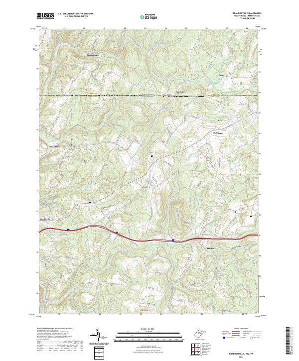 US Topo 7.5-minute map for Brandonville WVPA