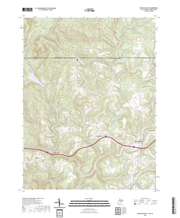 US Topo 7.5-minute map for Bruceton Mills WVPA