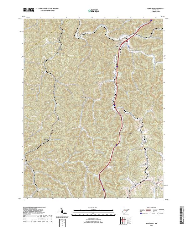 US Topo 7.5-minute map for Burnsville WV