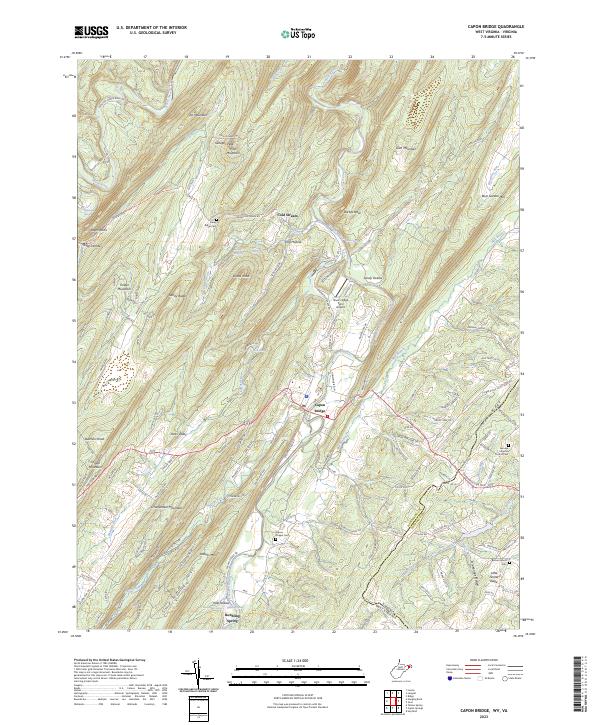 US Topo 7.5-minute map for Capon Bridge WVVA