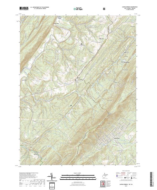 US Topo 7.5-minute map for Capon Springs WVVA