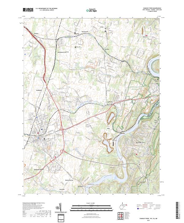 US Topo 7.5-minute map for Charles Town WVVAMD