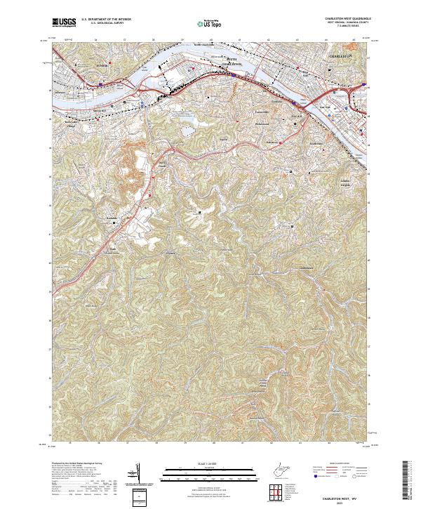 US Topo 7.5-minute map for Charleston West WV