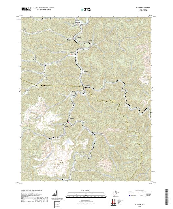 US Topo 7.5-minute map for Clothier WV