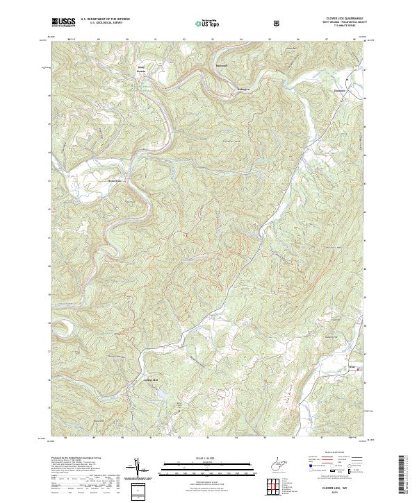 US Topo 7.5-minute map for Clover Lick WV