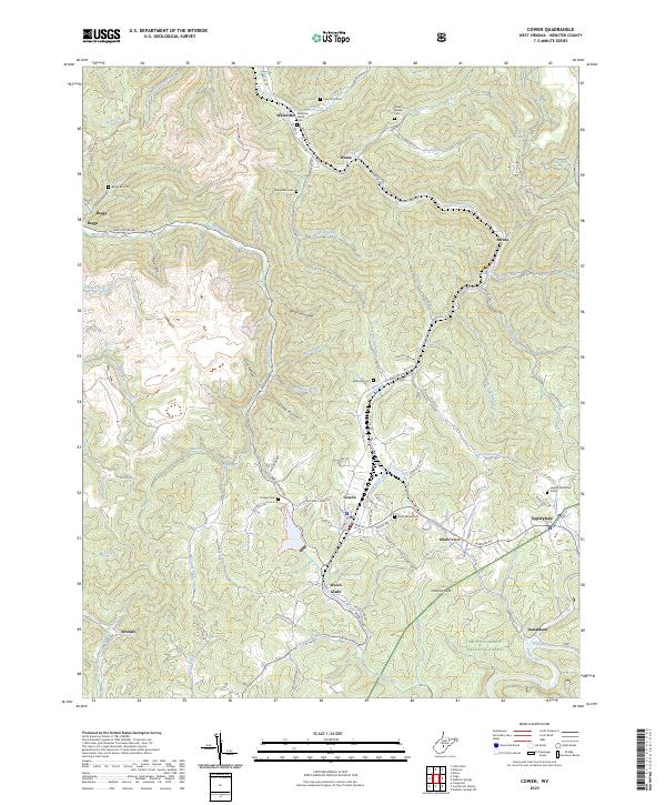 US Topo 7.5-minute map for Cowen WV