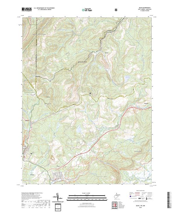 US Topo 7.5-minute map for Davis WVMD